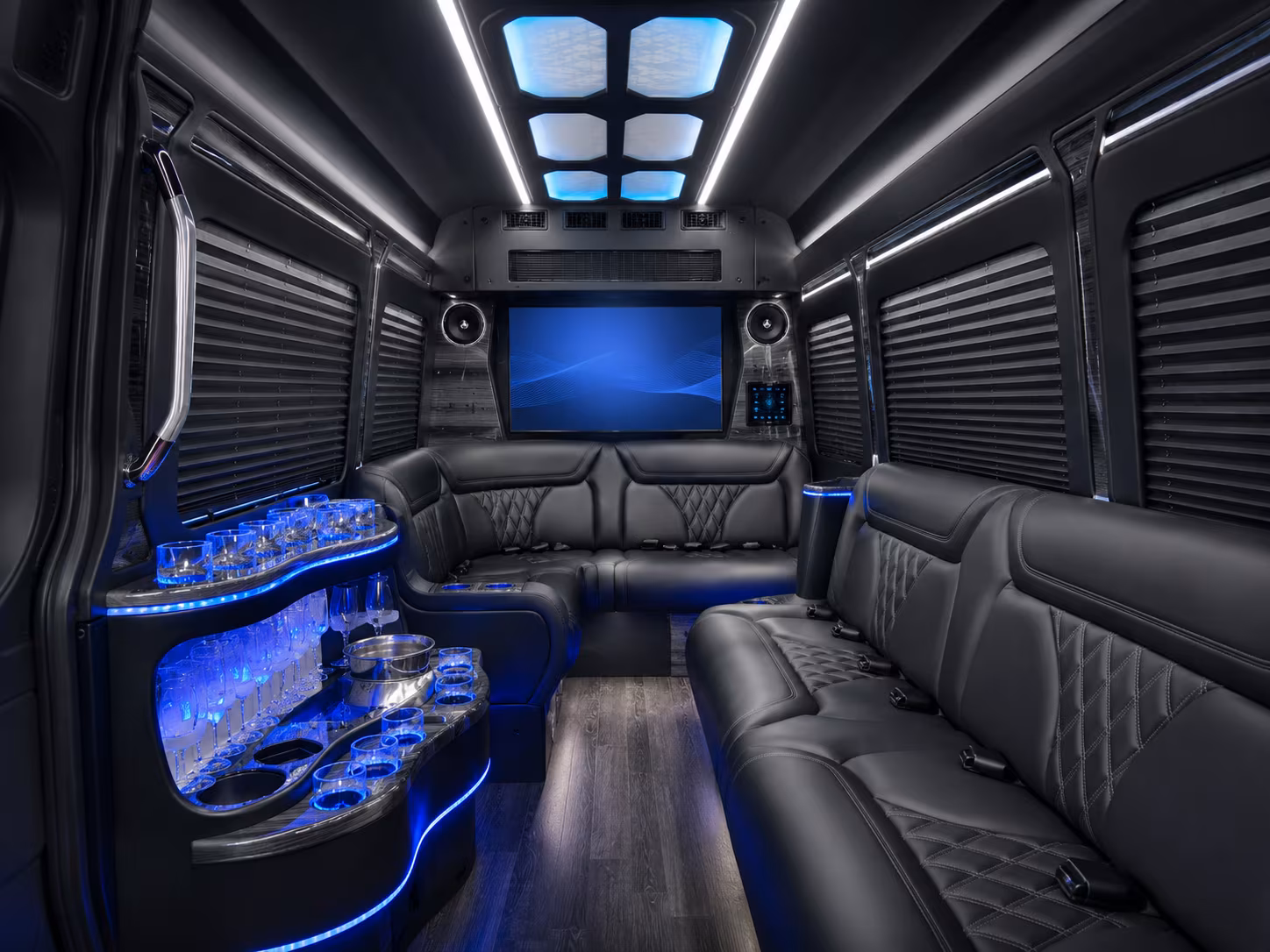 woodbridge 30 passenger party bus interior