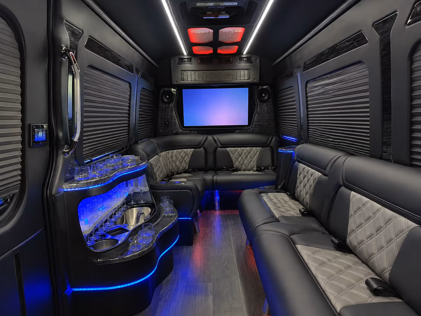 woodbridge 50 passenger party bus interior